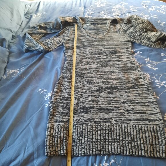 A. BYER Long Sleeve Chunky Knit Sweater Dress w/ Stole NWT! - Gray/Black, Size M - Picture 15 of 16